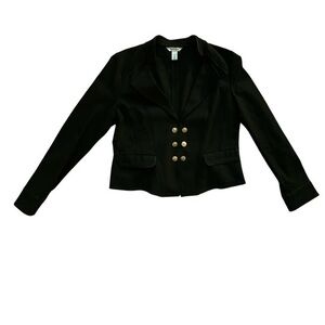 White House Black Market Black Blazer with Gold Buttons